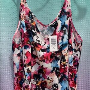 NWT Torrid 2X white floral cami tank top